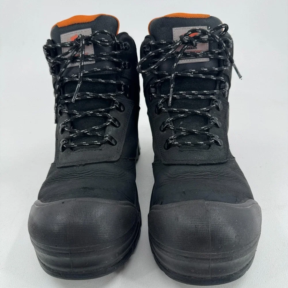 Herman Survivors Work Boots MENS Black Leather Lace Up Comp Toe SIZE 10